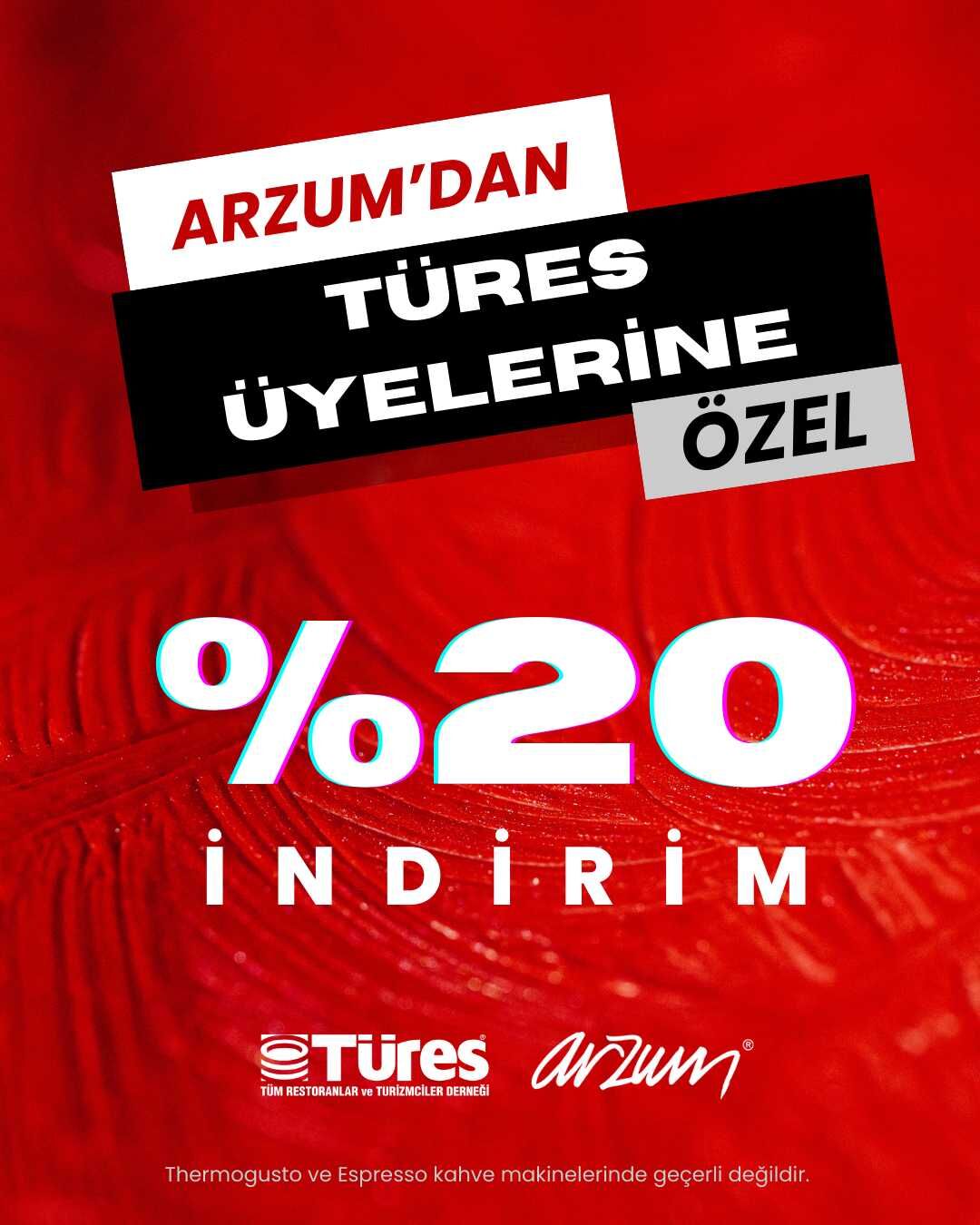 Arzum'dan TÜRES üyelerine özel %20 indirim Arzum'dan TÜRES üyelerine özel %20 indirim