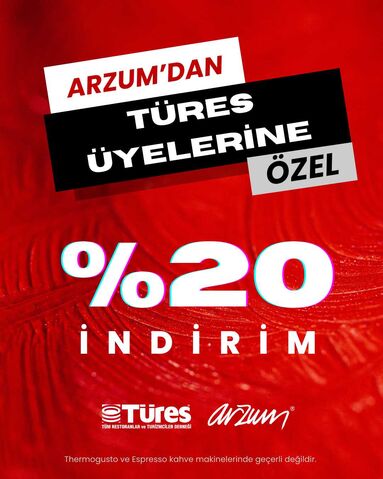 Arzum'dan TÜRES üyelerine özel %20 indirim