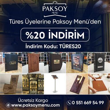 TÜRES üyesi Paksoy Menü’den tüm ürünlerde %20 indirim