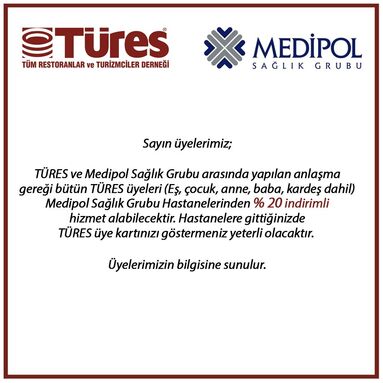 Medipol Hastaneleri'nden TÜRES üyelerine özel %20 indirim